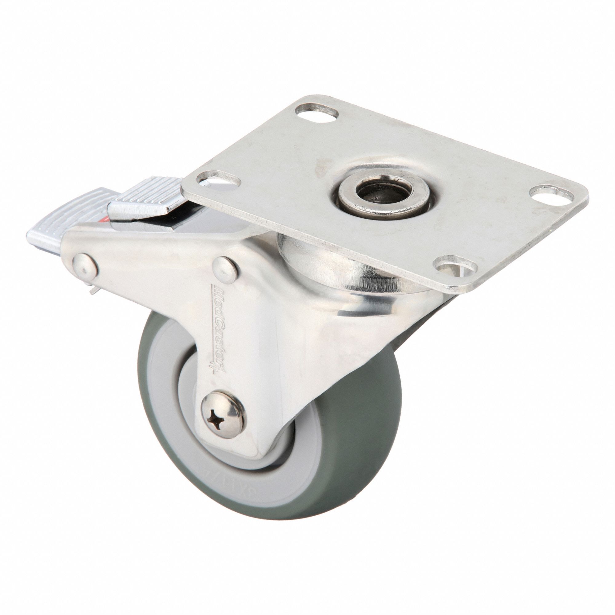 Plate Caster, Swivel, 3" Wheel Dia.