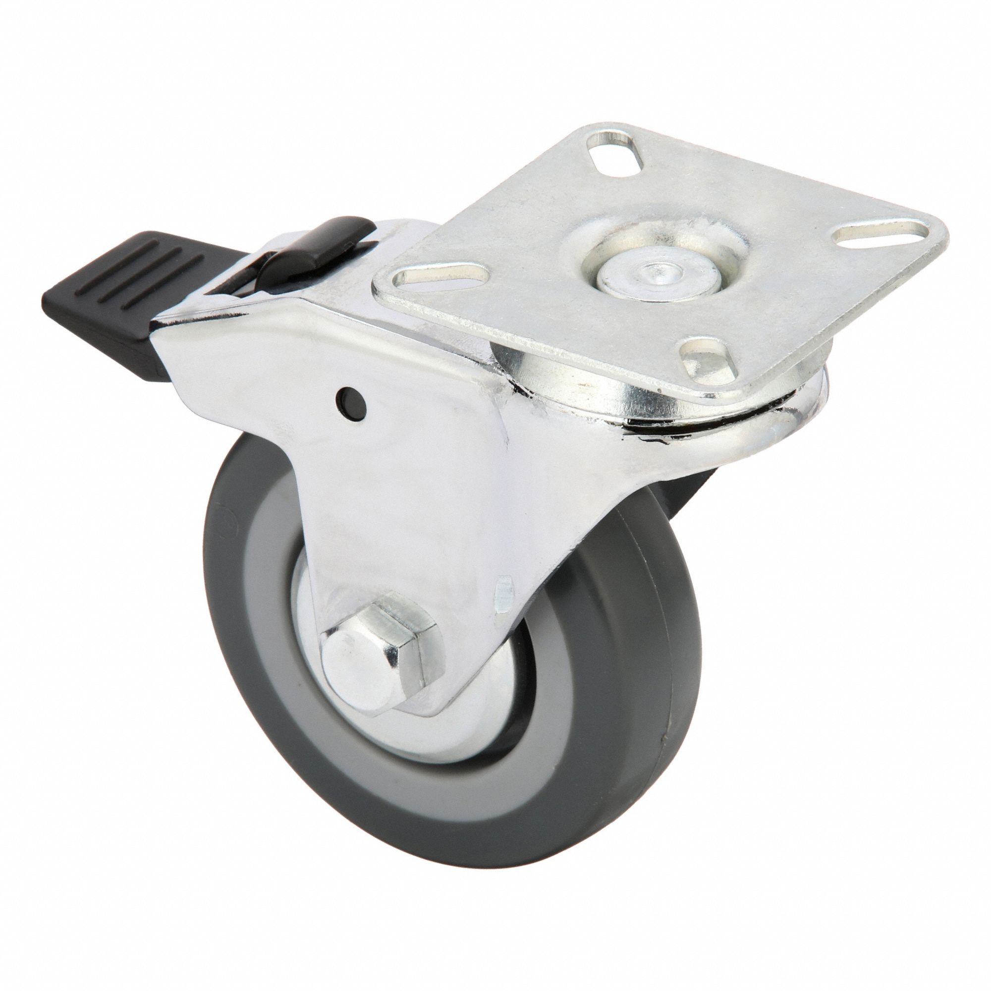 Plate Caster, Swivel, 3" Wheel Dia.