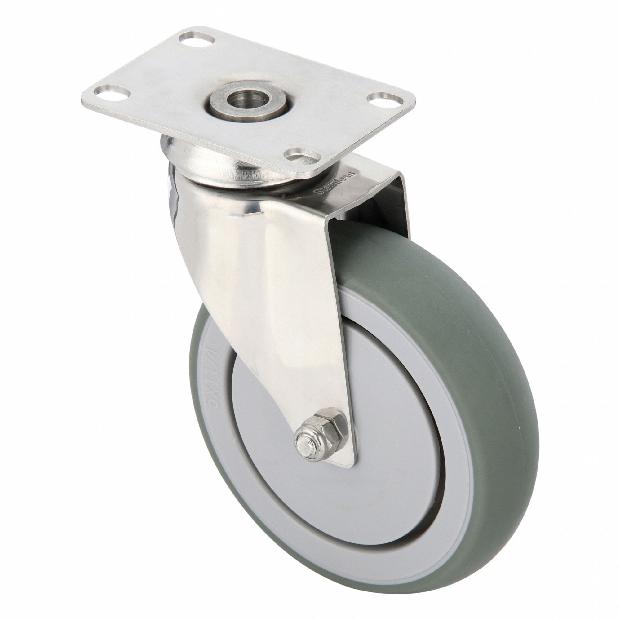 Plate Caster, Swivel, 4" Wheel Dia.