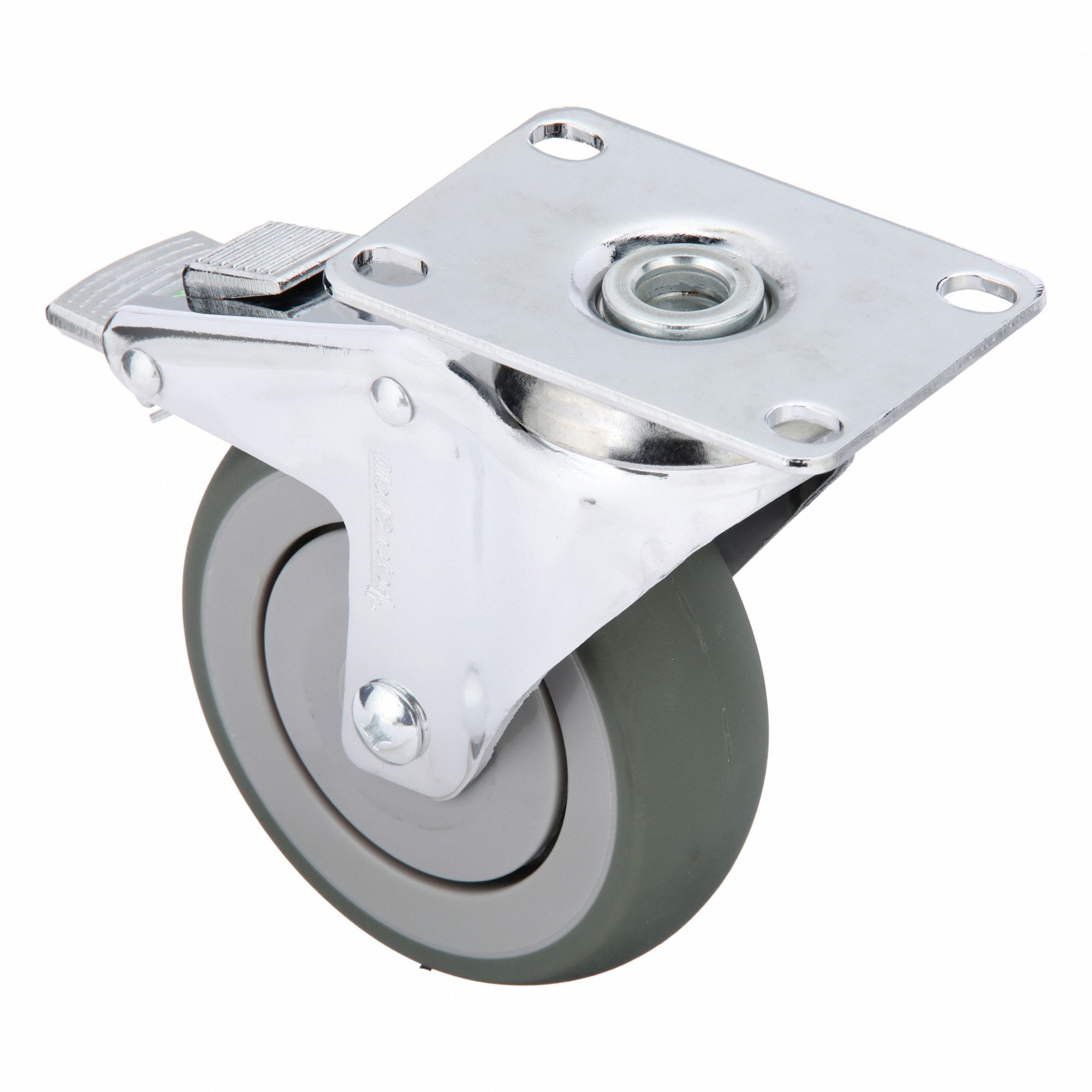 Plate Caster, Swivel, 4" Wheel Dia.