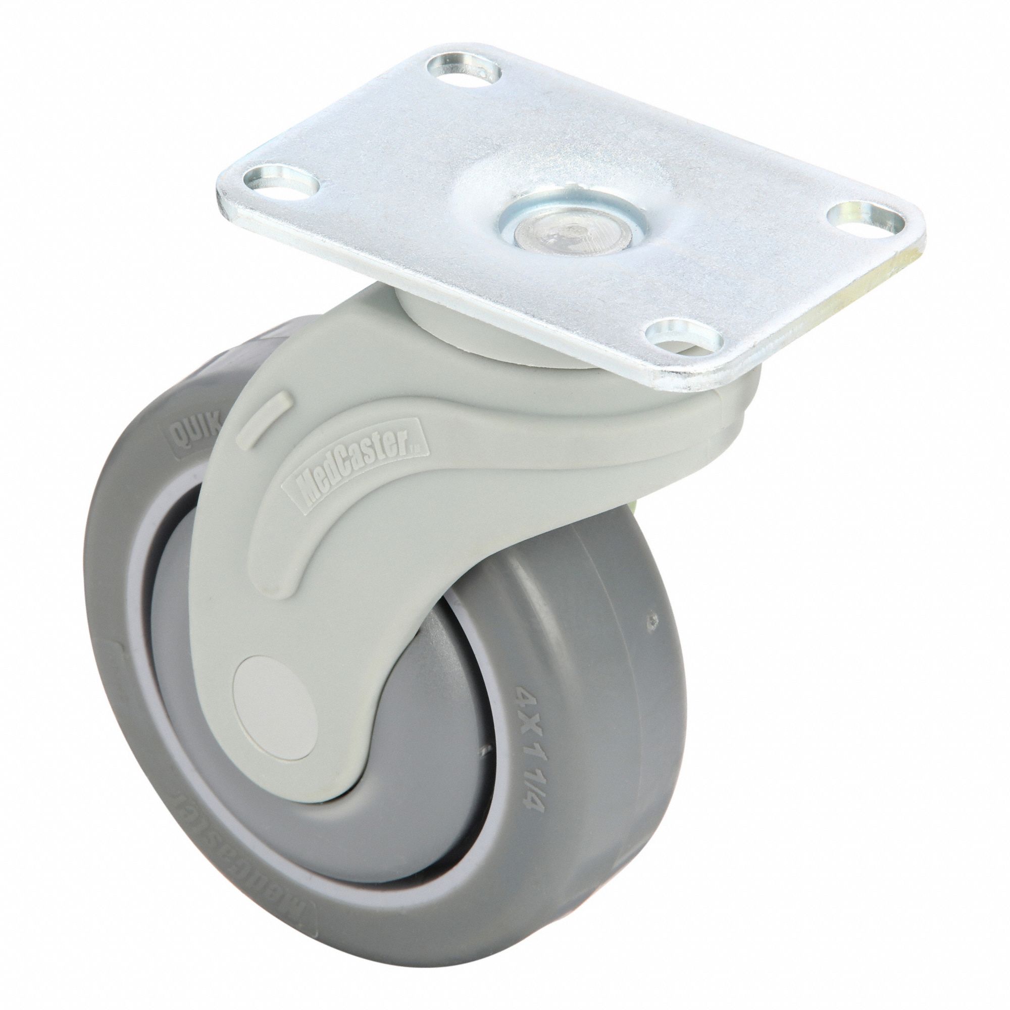 Plate Caster, Swivel, 4" Wheel Dia.