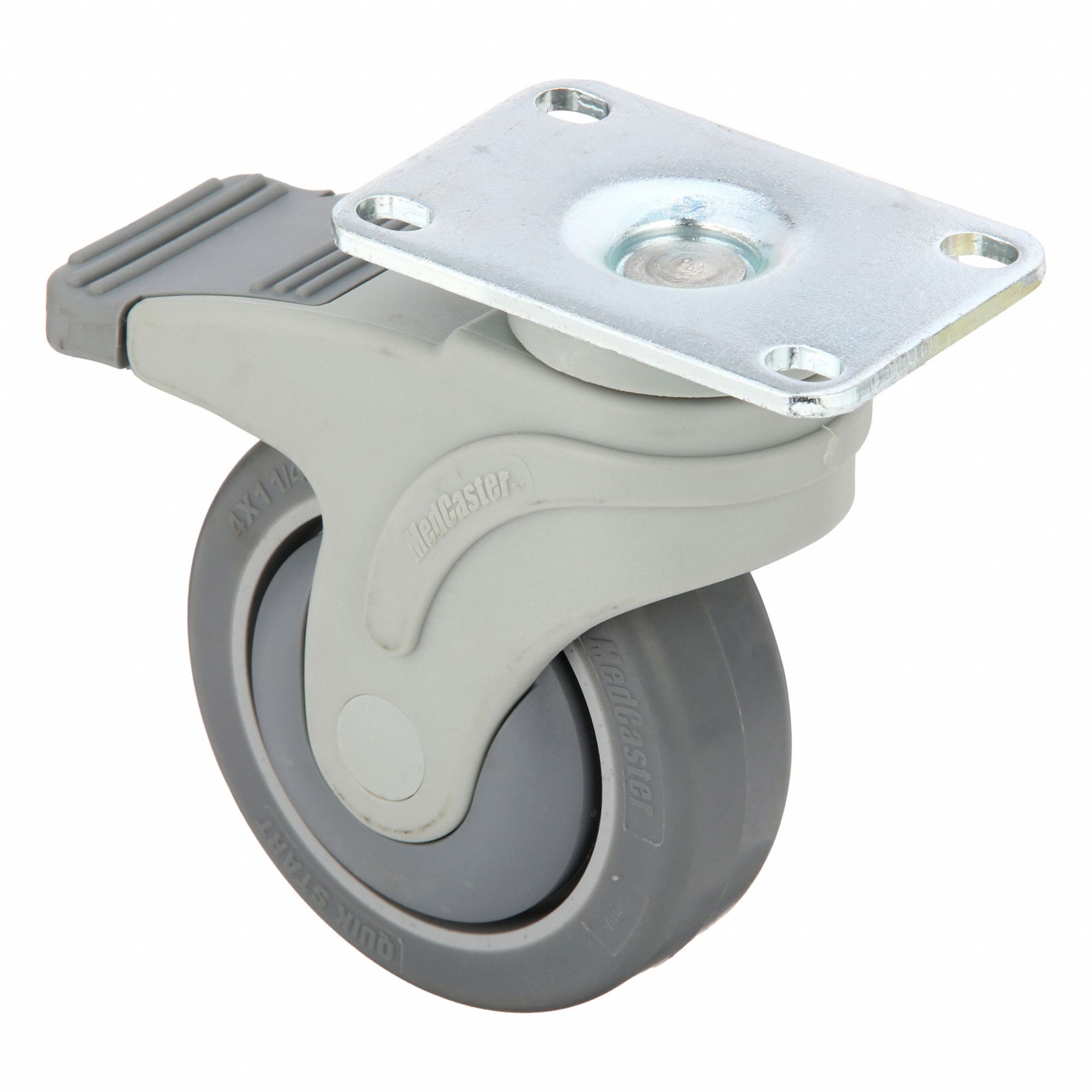 Plate Caster, Swivel, 4" Wheel Dia.