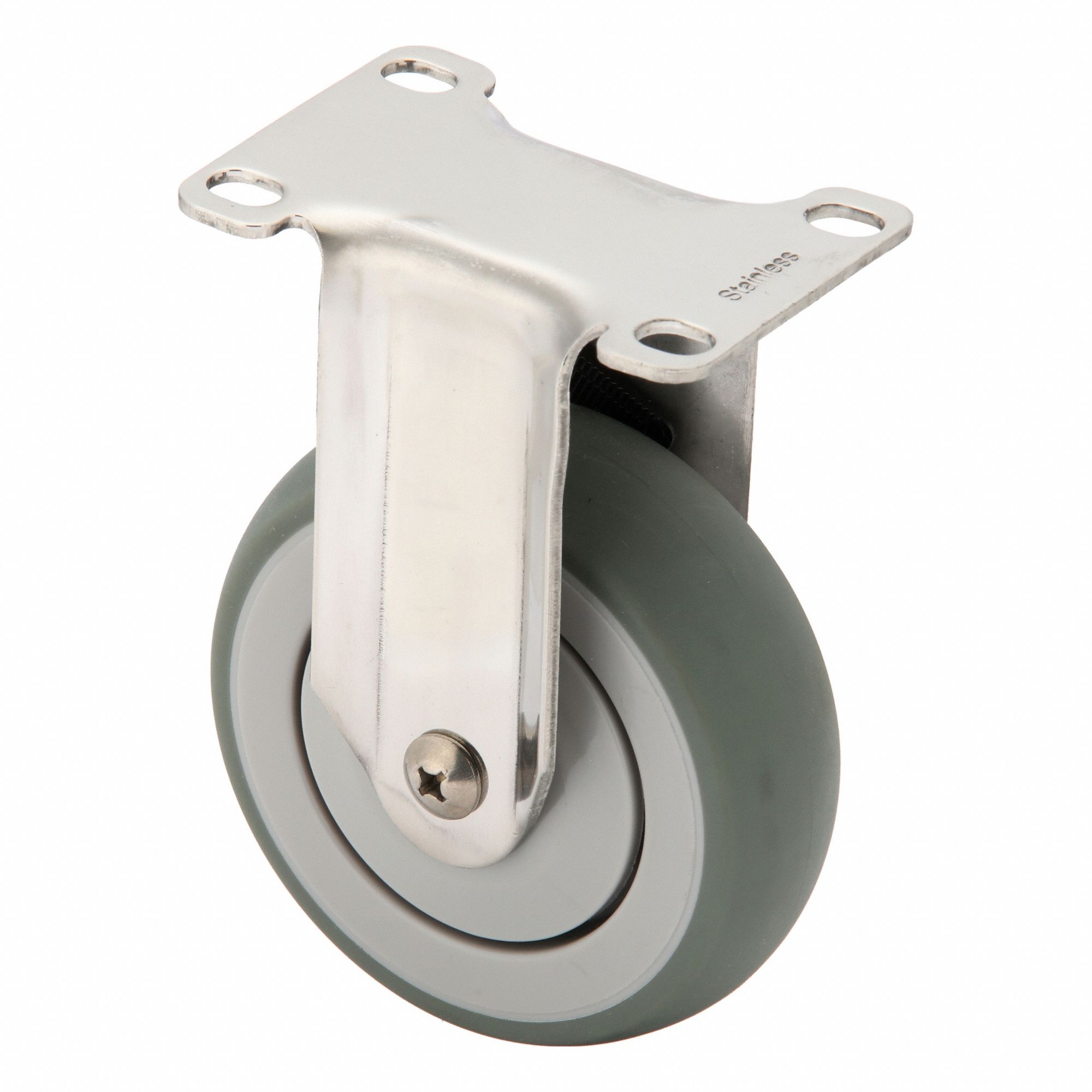 Plate Caster, Rigid, 4" Wheel Dia.