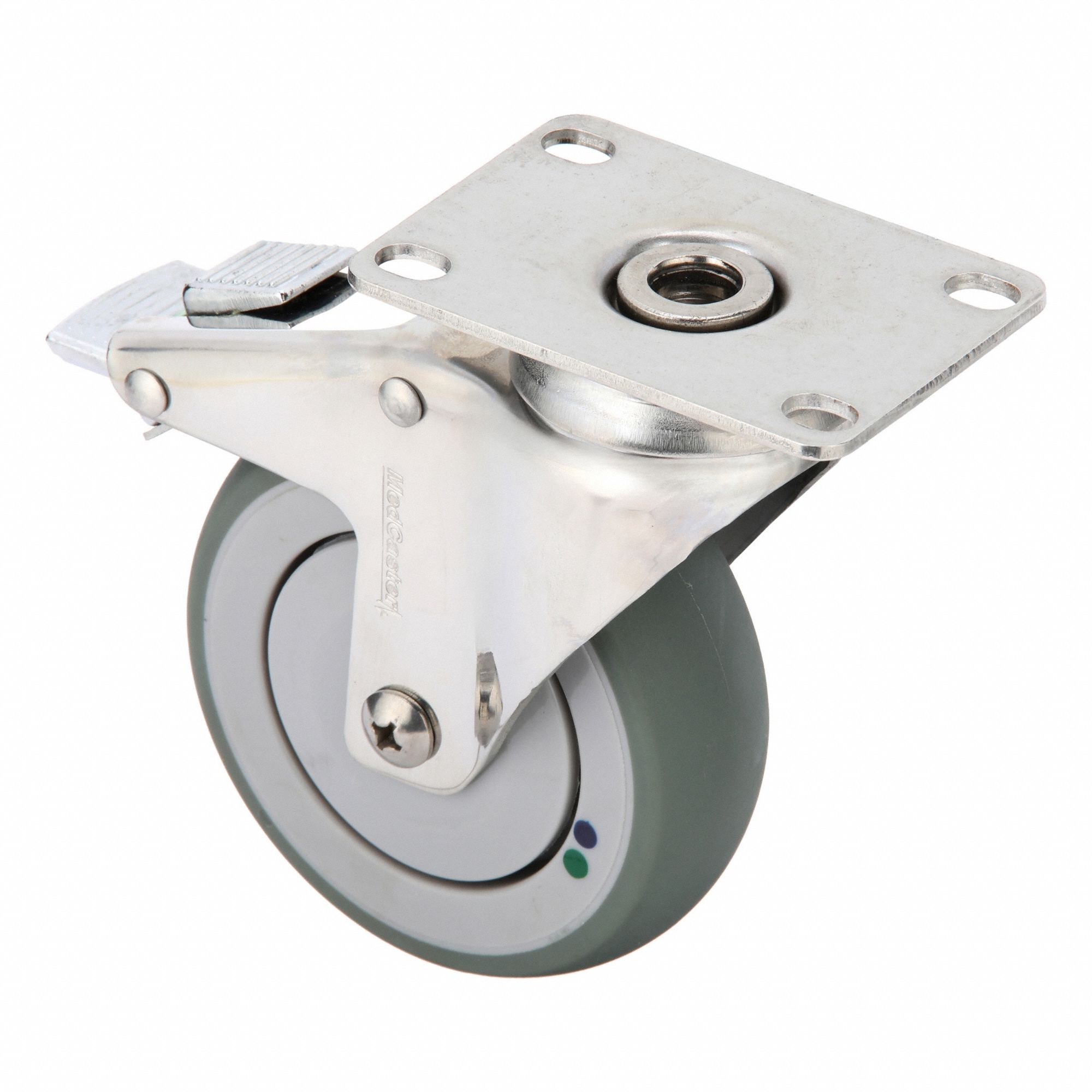 Plate Caster, Swivel, 4" Wheel Dia.