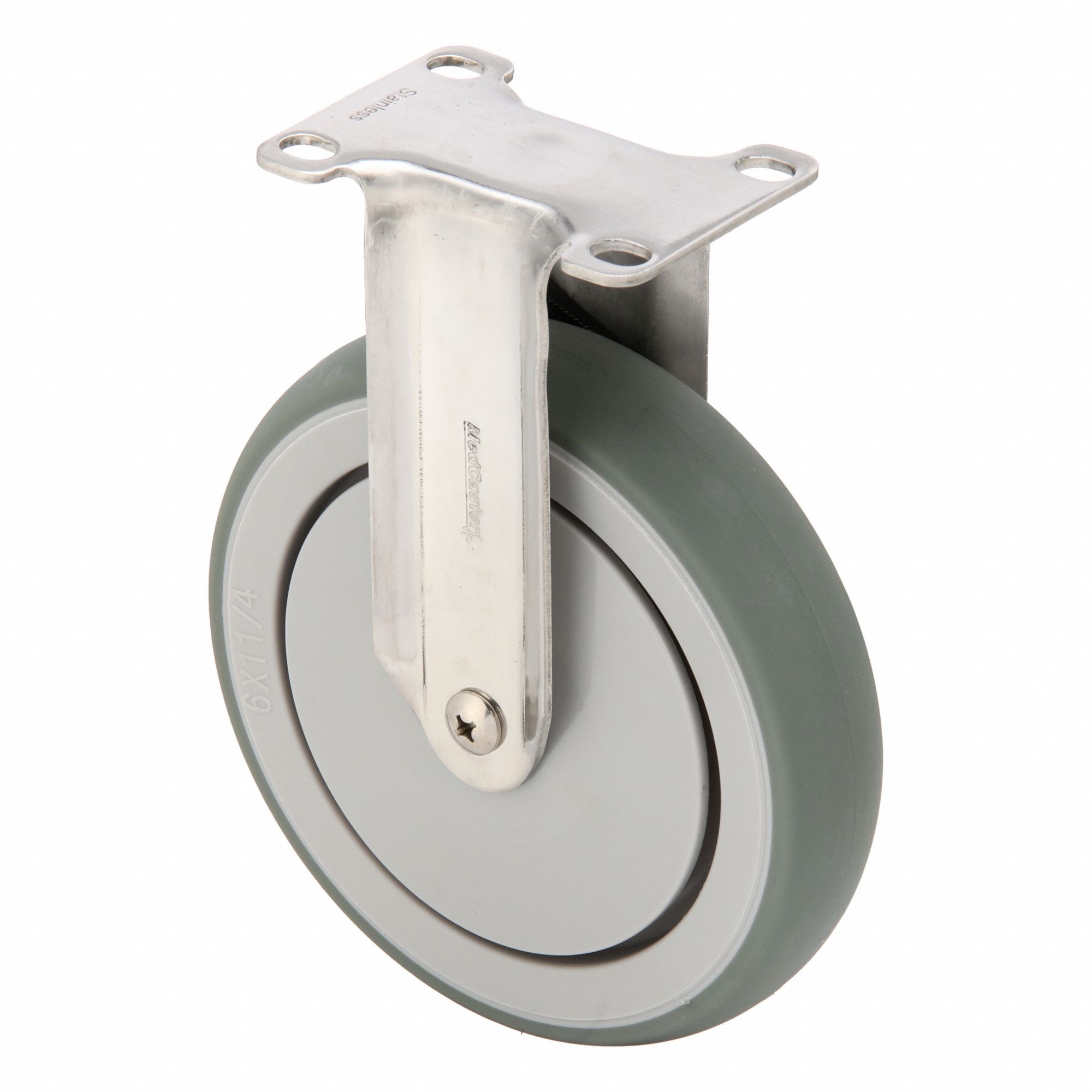 Plate Caster, Rigid, 6" Wheel Dia.