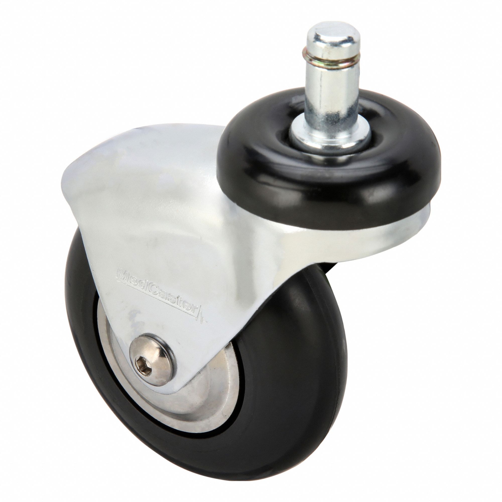 Stem Caster, Swivel, 3" Wheel Dia.