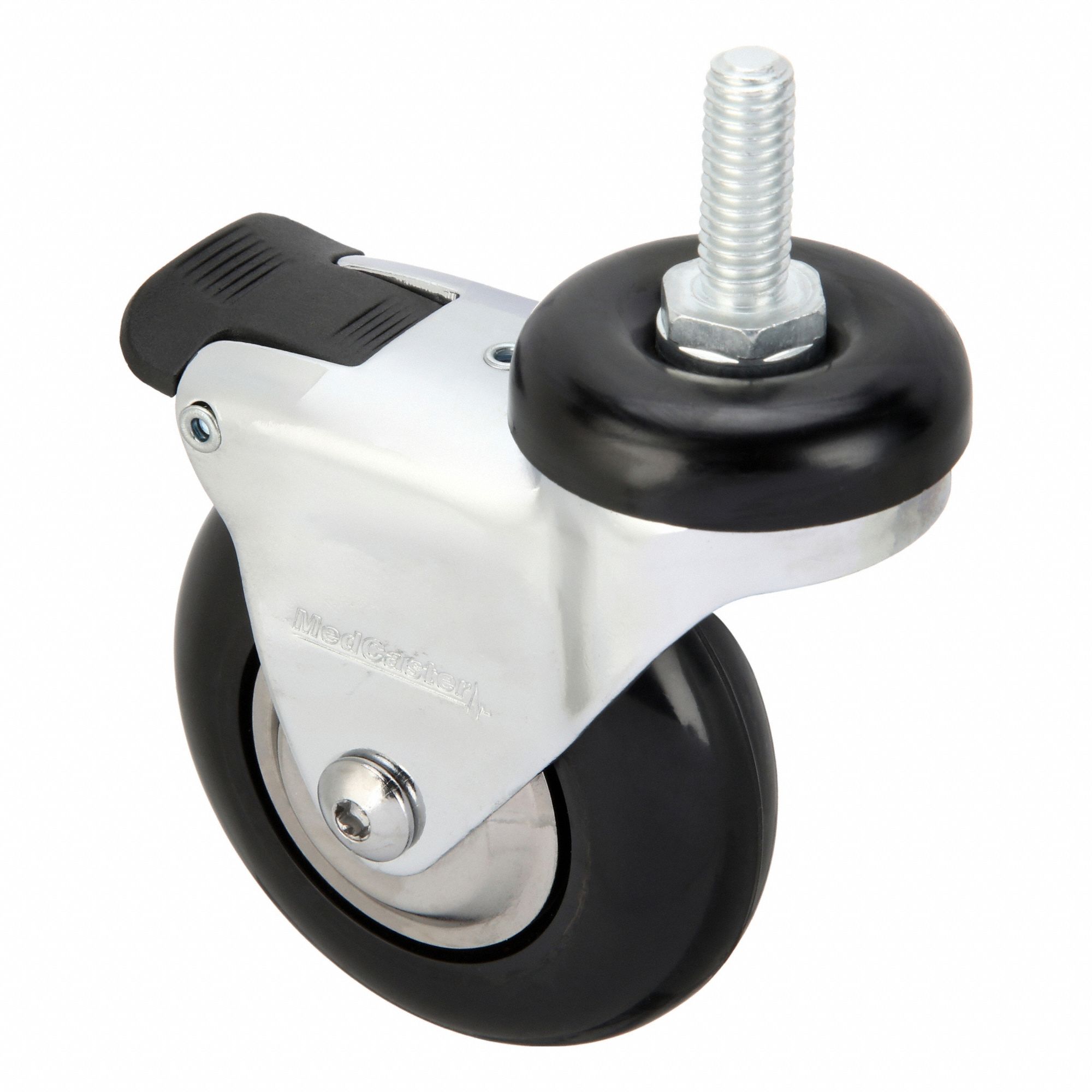 Stem Caster, Swivel, 3" Wheel Dia.