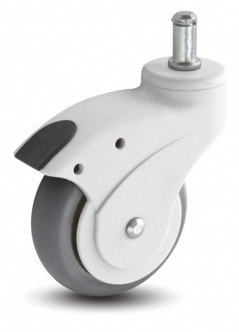 Stem Caster, Swivel, 3" Wheel Dia.