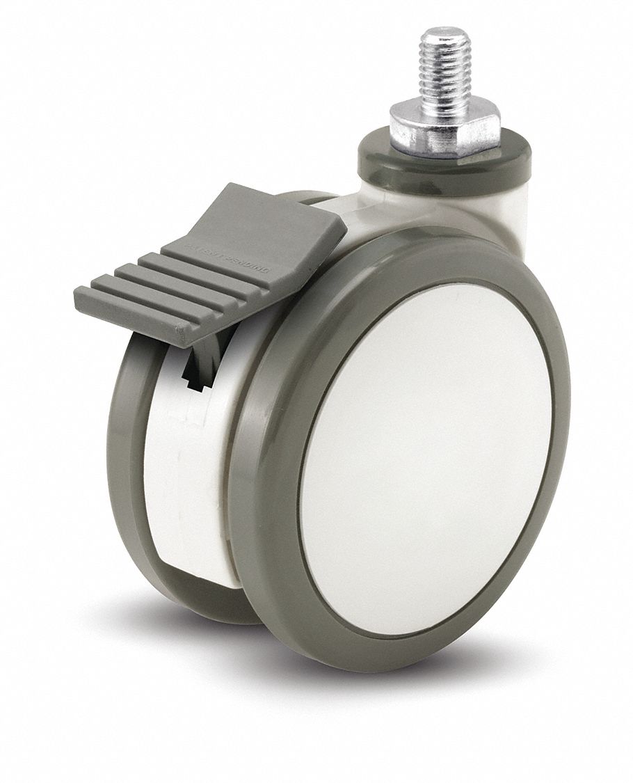 Stem Caster, Swivel, 3" Wheel Dia.