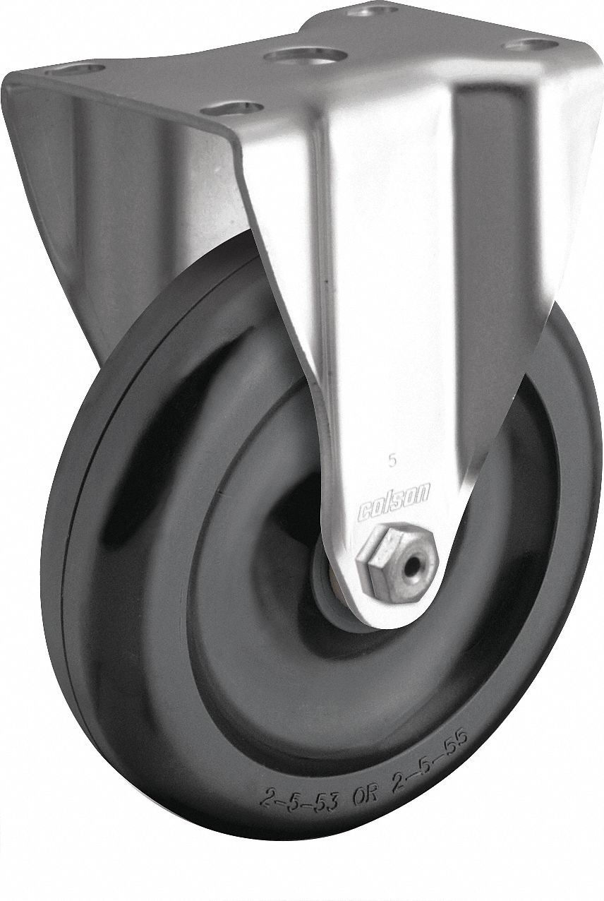 Plate Caster, Rigid, Polyolefin, 4 11/16"H