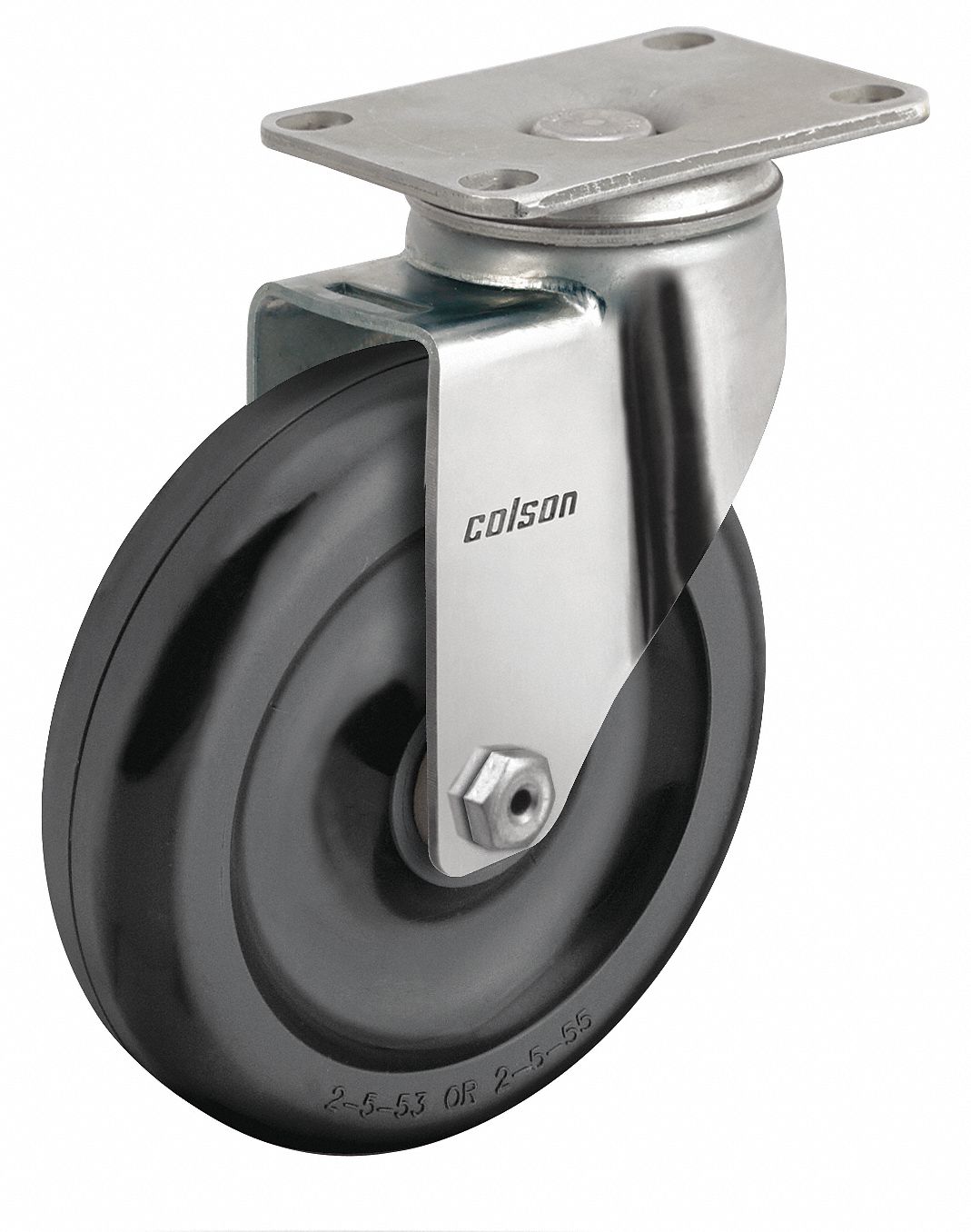 COLSON, 3 in Wheel Dia., 200 lb, Standard Plate Caster 56HD522.33456.544 Grainger