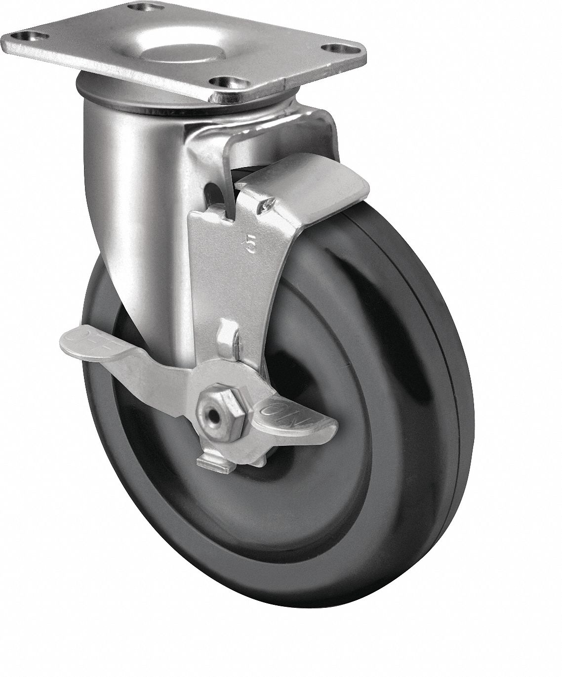 COLSON, 4 in Wheel Dia., 275 lb, Standard Plate Caster 56HD942.04256
