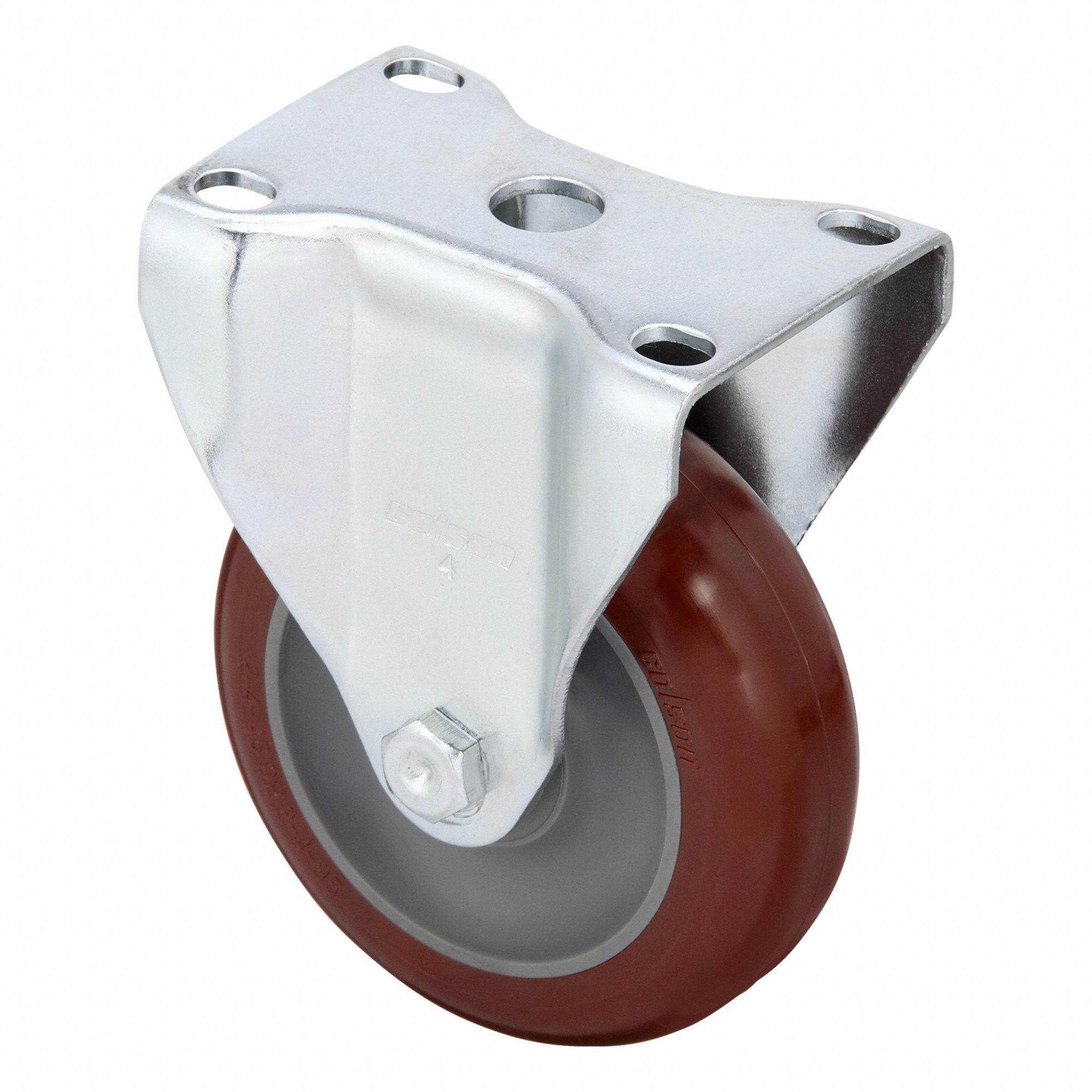 Plate Caster, Rigid, 4" Wheel Dia.
