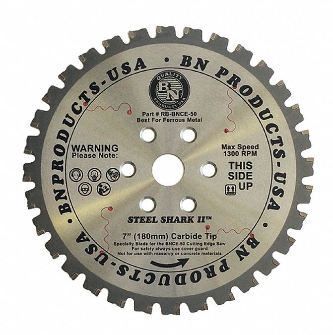 BN PRODUCTS USA Circular Saw Blade, Ferrous Metals Materials Cut, 7 in