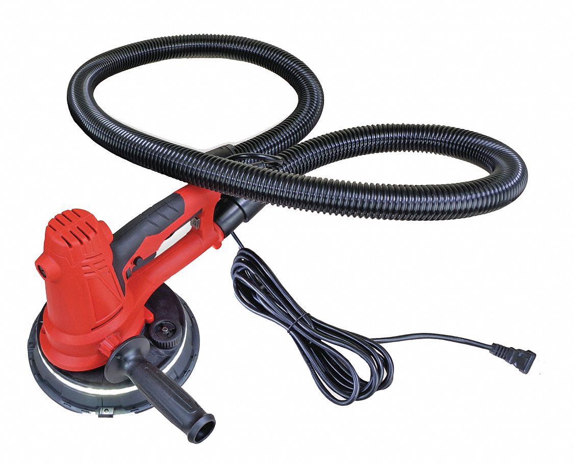 Power Drywall Sander with Light: 7 in Pad Size, 1500 to 2700 RPM, 6 A Amps, Corded