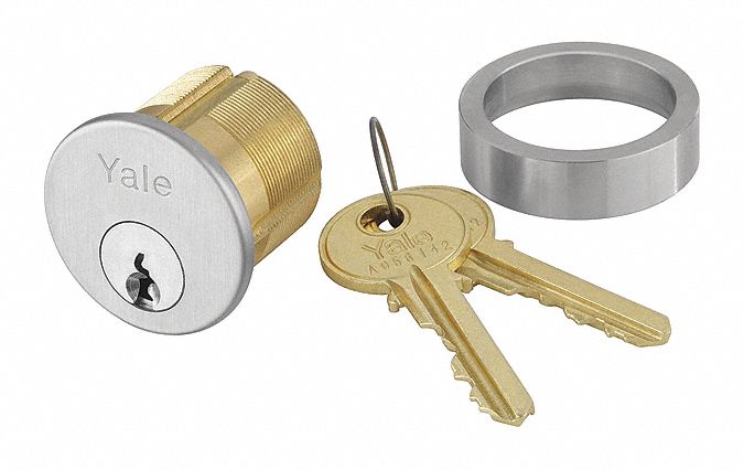 Lockset Cylinder: Mortise, Conventional Core Cylinder, Core Included, Chrome