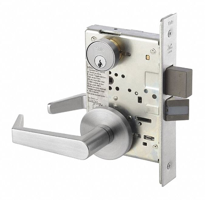 Door Lockset: Office Lever Locksets, Chrome, ADA Compliant