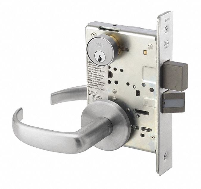 Door Lockset: Office Lever Locksets, Chrome, ADA Compliant
