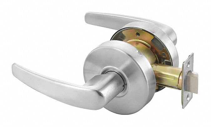 Door Lockset: Passage Lever Locksets, Chrome, ADA Compliant