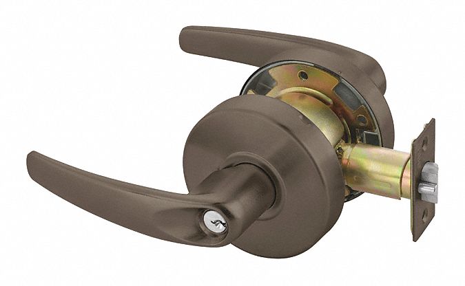 Door Lockset: Classroom Lever Locksets, Bronze, ADA Compliant, SFIC