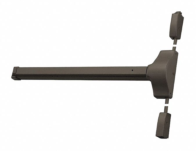 Surface Vertical Rod: 36 in Max Door Wd, Bronze