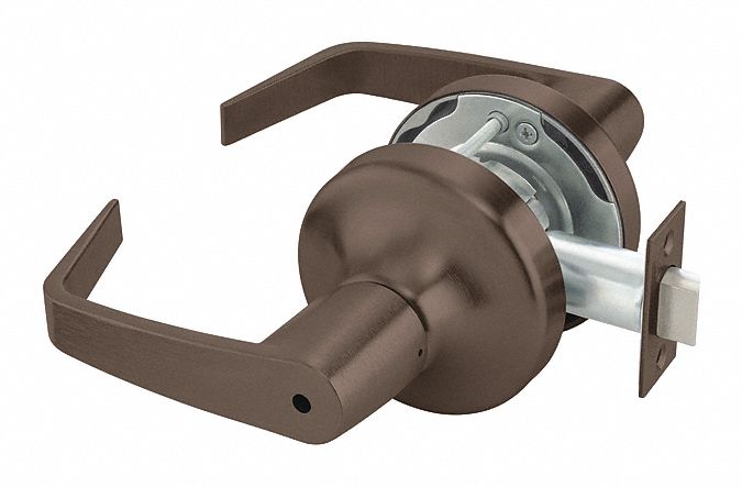 Door Lockset: Privacy Lever Locksets, Bronze, ADA Compliant