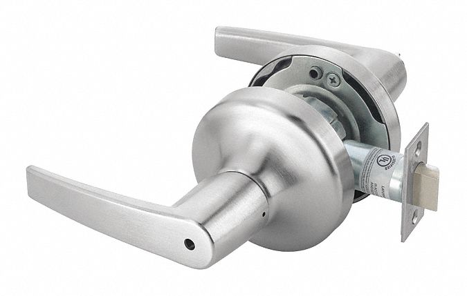 Door Lockset: Privacy Lever Locksets, Chrome, ADA Compliant