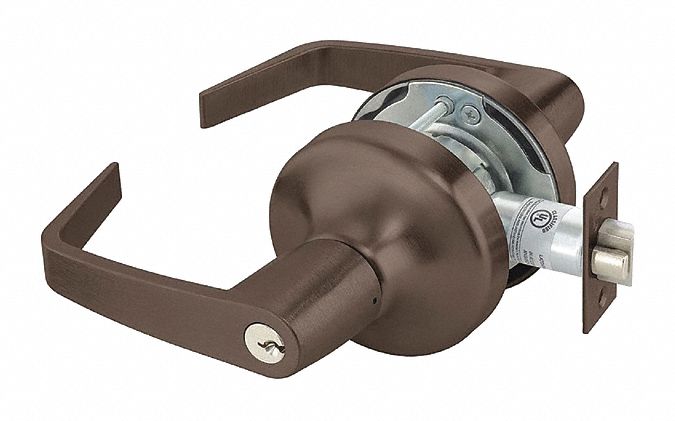 Door Lockset: Classroom Lever Locksets, Bronze, ADA Compliant