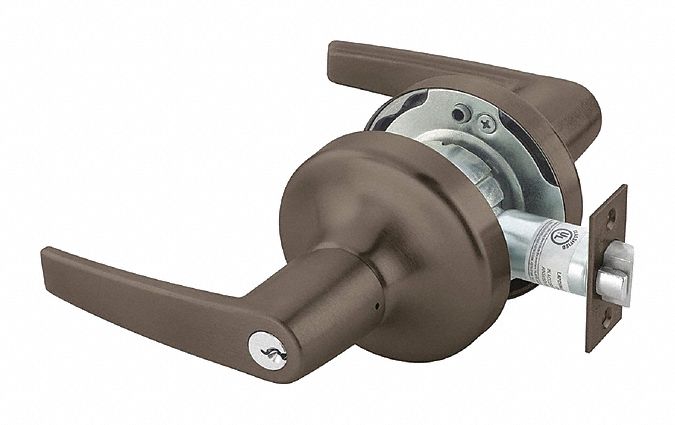Door Lockset: Classroom Lever Locksets, Bronze, ADA Compliant, SFIC