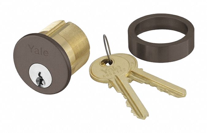 Lockset Cylinder: Mortise, Conventional Core Cylinder, Core Included, Bronze