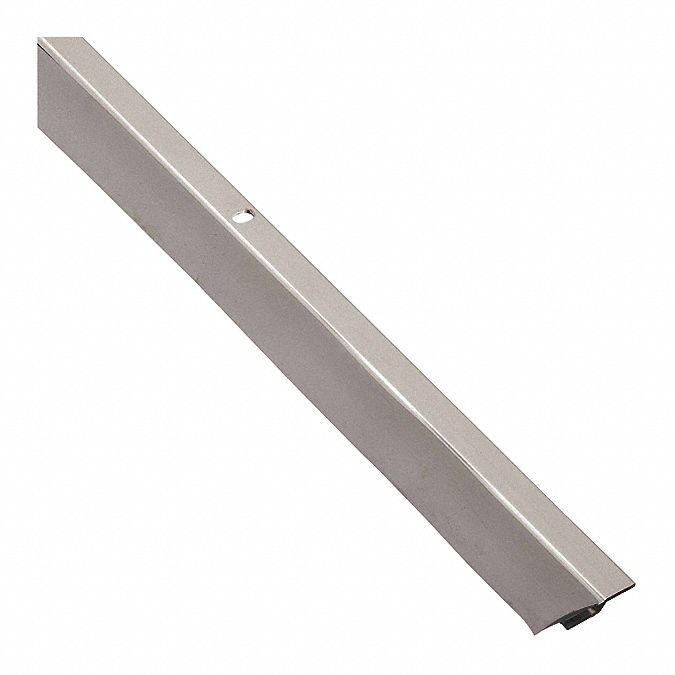 Door Weatherstripping: Single Fin Insert, Aluminum, 84 in Lg, 1 1/4 in Wd, Aluminum
