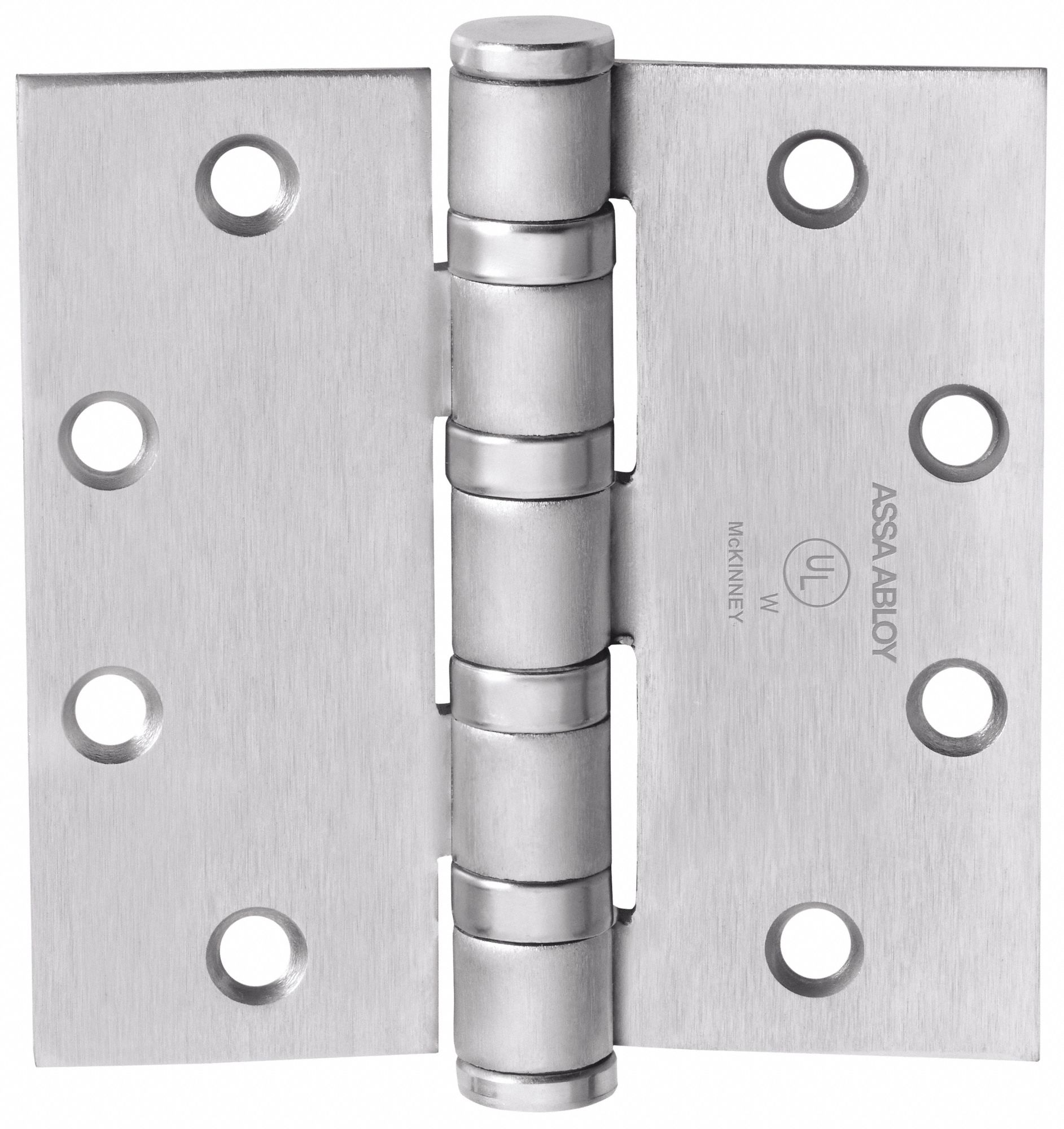 Butt Hinge: Steel, Full Mortise, 2 1/4 in Leaf Wd