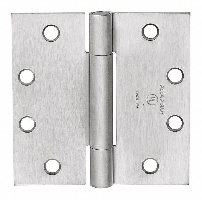 Butt Hinge: Steel, Full Mortise, 4 1/2 in Leaf Wd