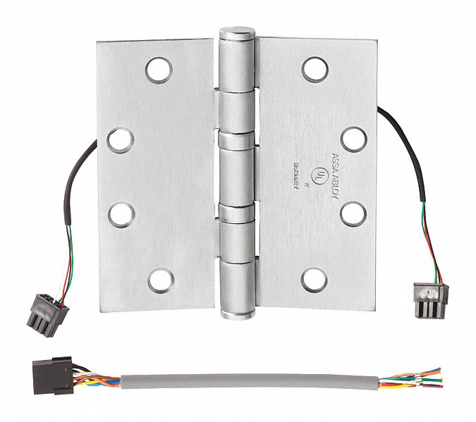 Butt Hinge: Steel, Full Mortise, 1 15/16 in Leaf Wd