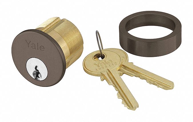 Lockset Cylinder: Mortise, Conventional Core Cylinder, Core Included, Bronze