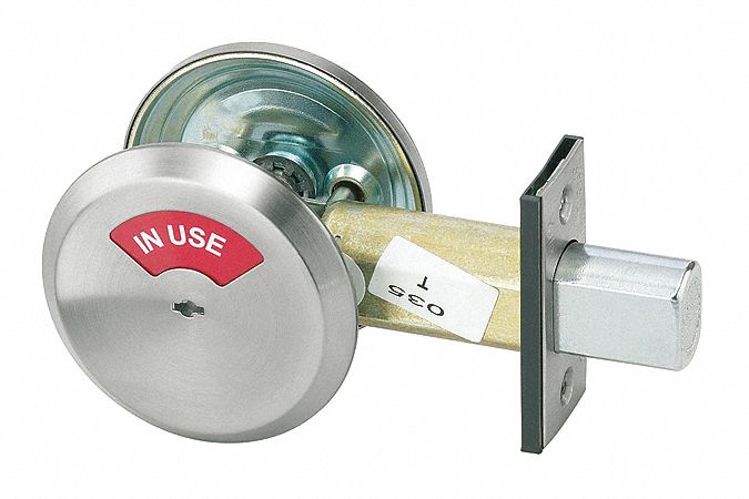 Deadbolt Lock: Cylindrical, 1 3/8 in Door Thick - Max, Chrome