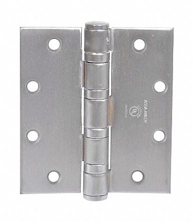 Butt Hinge: Steel, Full Mortise, 2 1/4 in Leaf Wd