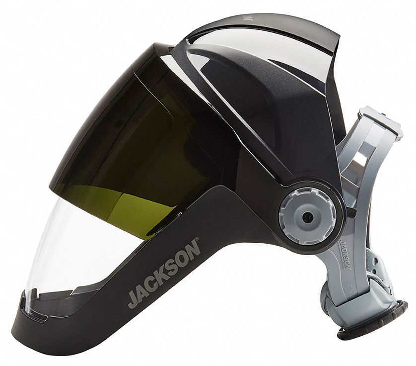JACKSON SAFETY Faceshield Assembly AntiFog, Clear Visor with Flip
