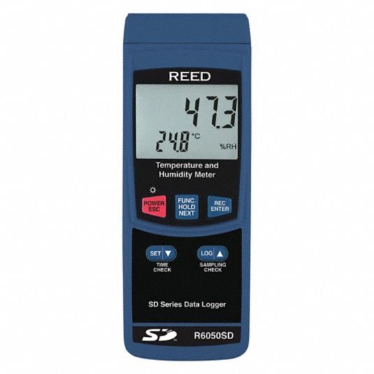 REED INSTRUMENTS, Cabled, Data Logging, Temperature Humidity Meter ...