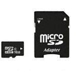 MICRO SD MEMORY CARD WITH ADAPTER, 16 GB, SPEED CLASS 4