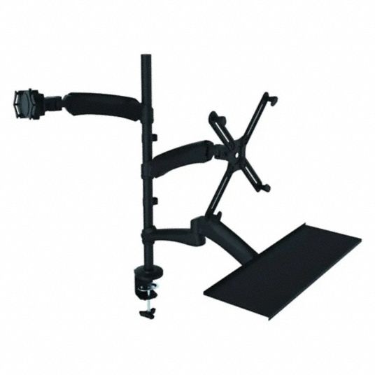 CTA DIGITAL, Black, Aluminum, Dual Computer Monitor and Tablet Arm ...