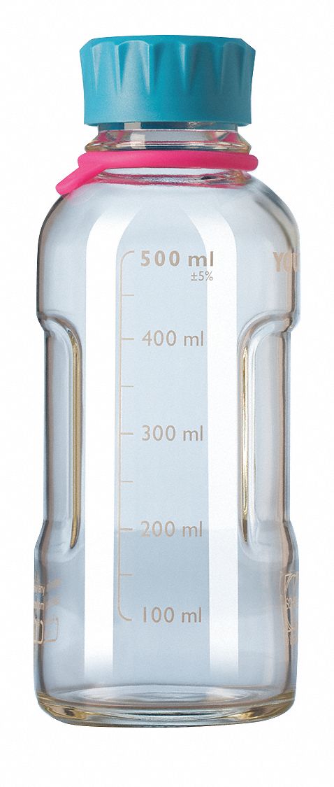 Bottle: Borosilicate Glass, 500 mL Capacity - mL, 16.9 fl oz Capacity - oz, 78 mm Body Dia, Type I