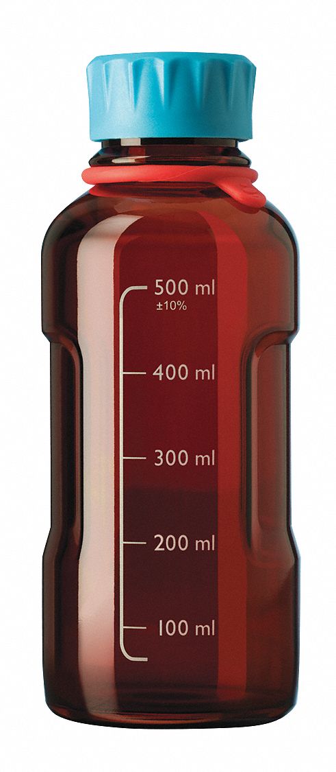 Bottle: Borosilicate Glass, 500 mL Capacity - mL, 16.9 fl oz Capacity - oz, 78 mm Body Dia, Type I