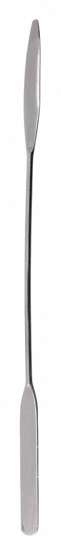 Spatula: Spatula, Non-Sterile, Stainless Steel, 7 3/4 in Overall Lg, 2 in Overall Wd, Mirror, Silver