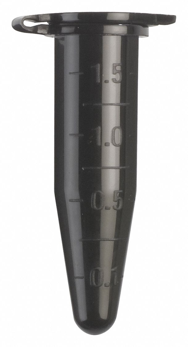 Microcentrifuge Tube: Polypropylene, 0.01 oz Capacity - oz, 1.5 mL Capacity - mL, Includes Closure