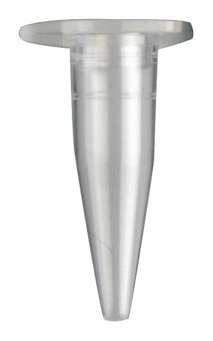 Microcentrifuge Tube: Polypropylene, 0.01 oz Capacity - oz, 0.2 mL Capacity - mL, Includes Closure