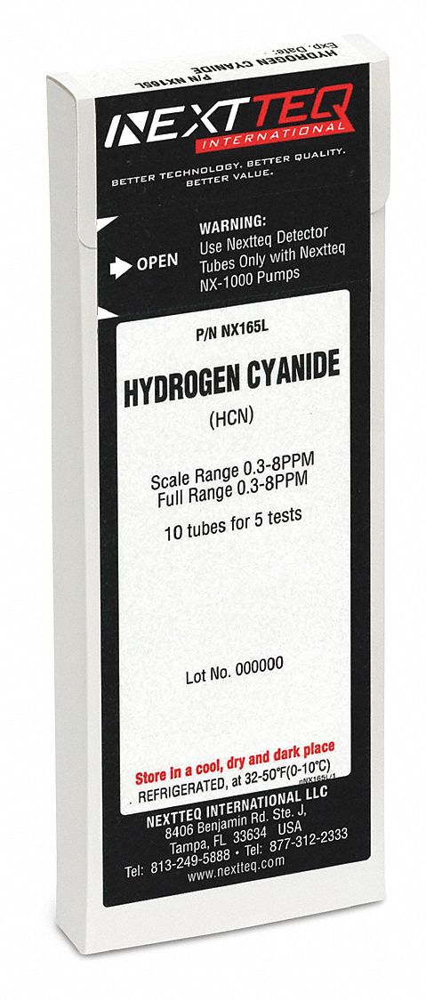 Detector Tube: NEXTEQ NX-1000, HCN, Gas Detection Tube, Hydrogen Cyanide ( HCN ), 5 PK