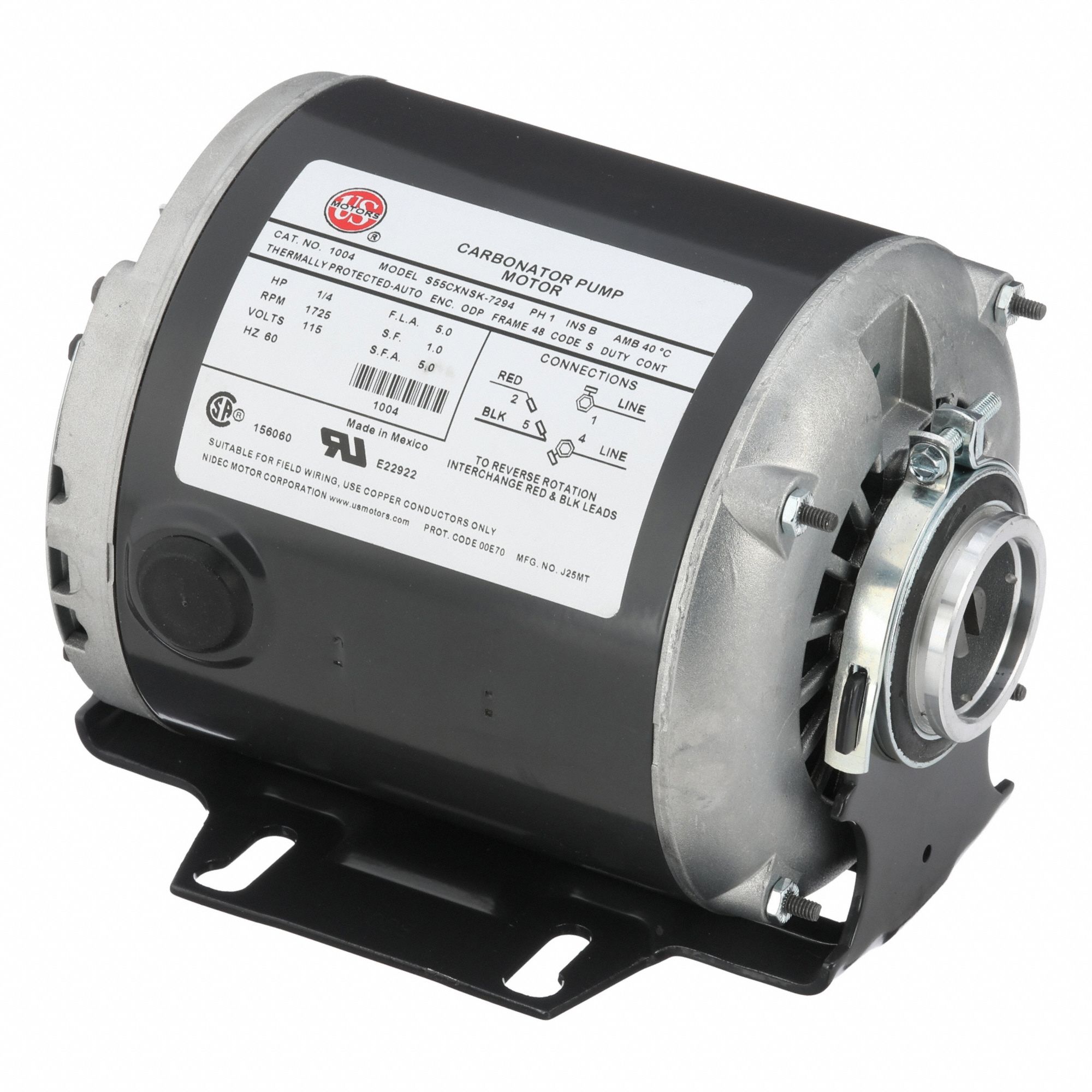Pump Motor: 48XY Frame Size, Cradle Base, Open Drip Proof, Split-Phase, 1, 760 RPM