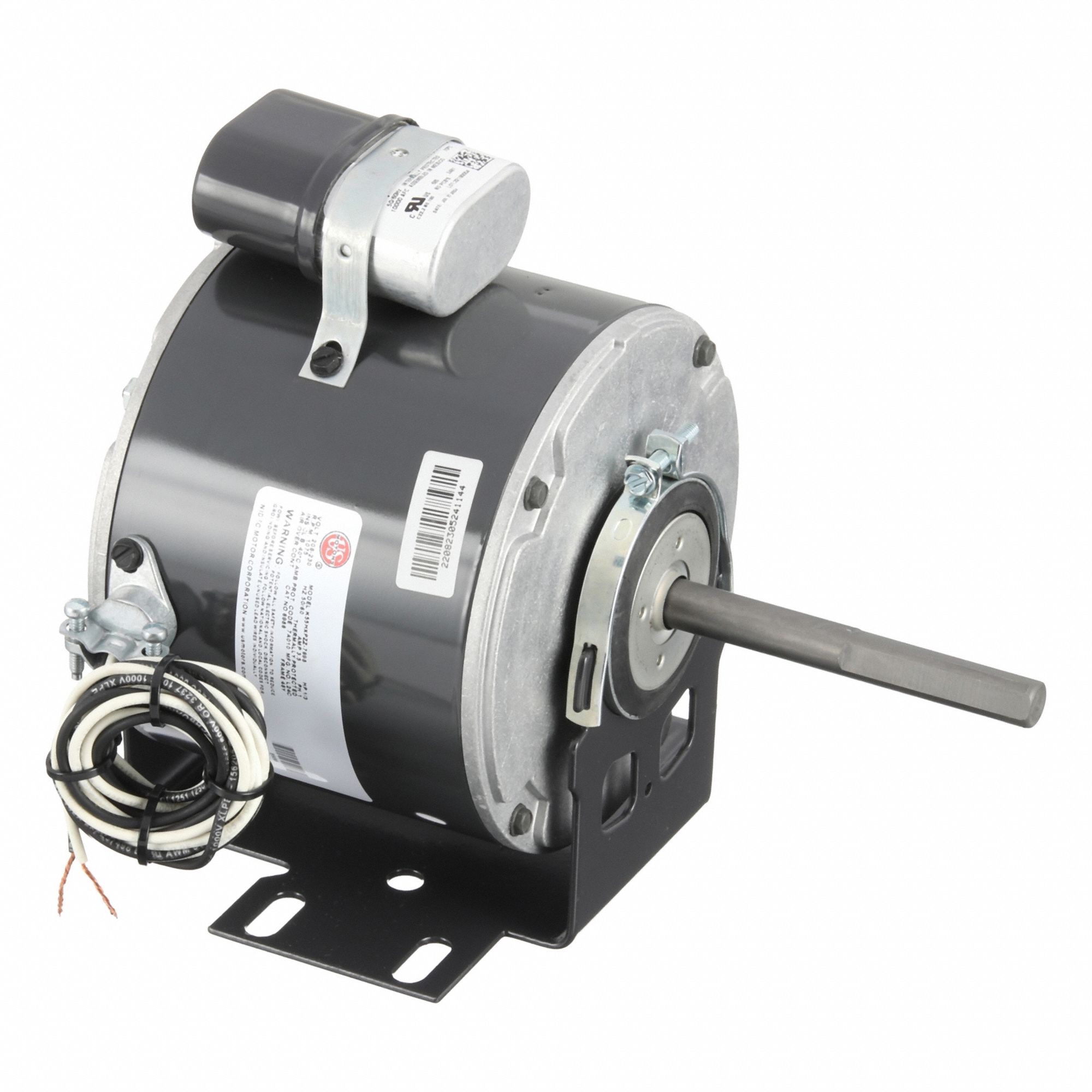 Condenser Fan Motor: Cradle Base Mount, Totally Enclosed Air-Over, 1 Speed, 208-230V AC
