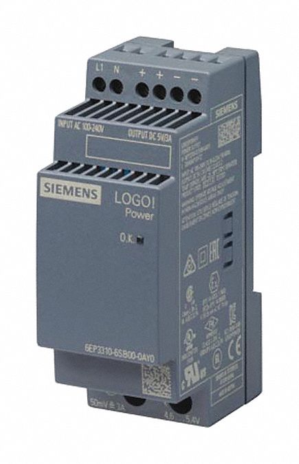 Stabilized Power Supply: DIN Rail, 15 W Output Power - Rated, 3 A Current - Output, Plastic